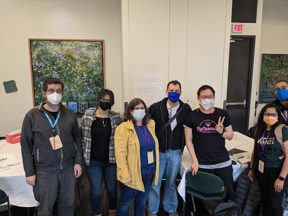 Group photo of the 7 people who participated in sprints today