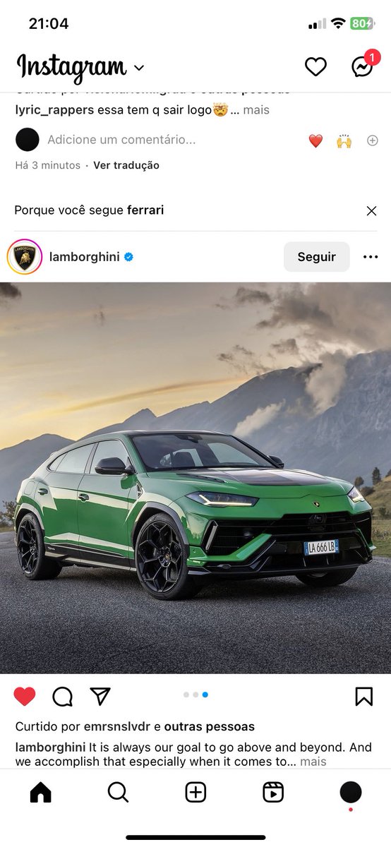 Porque eu sigo a Ferrari e me mostra a lamborghini <a href="/InstagramComms/">Instagram Comms</a> <a href="/instagram/">Instagram</a> aí <a href="/ScuderiaFerrari/">Scuderia Ferrari HP</a> pra onde vai seus post