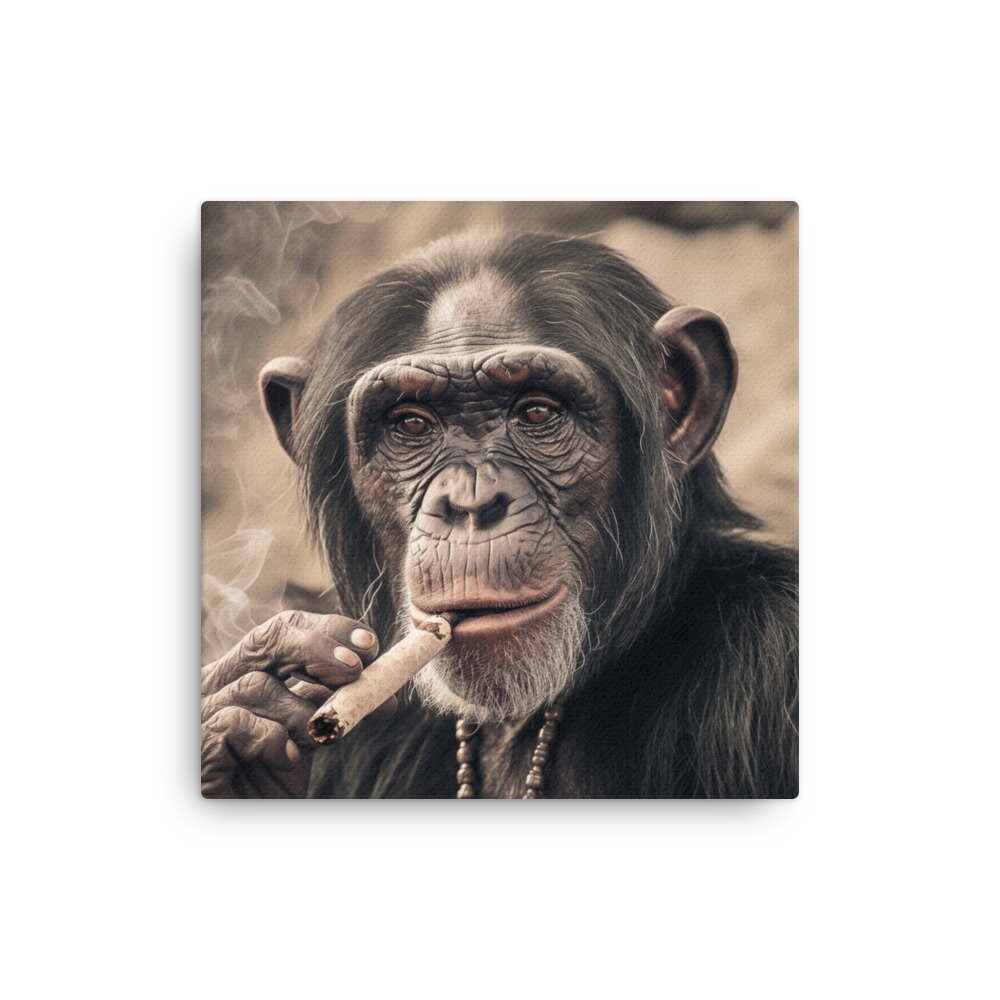 IBMClothing's tweet photo. A chimpanzee smoking a cigar thin canvas! Order it and hang it straight away with built-in wall mounts and rubber pads on the back ready to protect against damage.

Shop: https://t.co/Kr7CZPF1BX https://t.co/fOWNXNeeUT