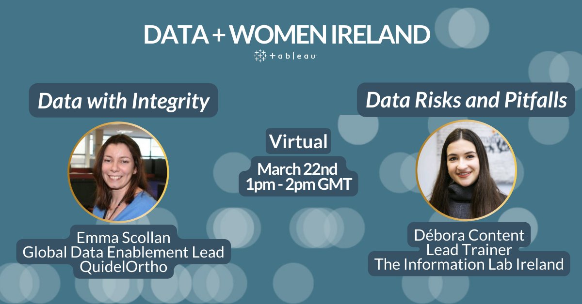 Last chance to sign up to our next Data + Women Ireland virtual event on Wednesday! Tagging groups that might be interested and any retweets would be greatly appreciated 🙏📊💻👇#datapluswomen #womenindata #dataanalytics usergroups.tableau.com/datawomenirela…