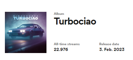 Zur Feier von über 10K Streams meines Songs "Kaffee und ne Kippe" und über 20K Streams meines Albums auf Spotify verlose ich unter allen, die diesen Tweet retweeten, 1x meine CD "TURBOCIAO". 
🥳

Verlosung läuft bis Fr. 24.3.23, 24 Uhr

TURBOCIAO streamen: open.spotify.com/album/6J7e7dMQ…