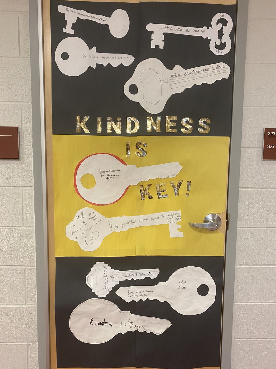 Our PD day was spent planning an amazing week of inclusion activities. My 7th period class got in on the door decorating action! #kindnessiskey #pburgPD