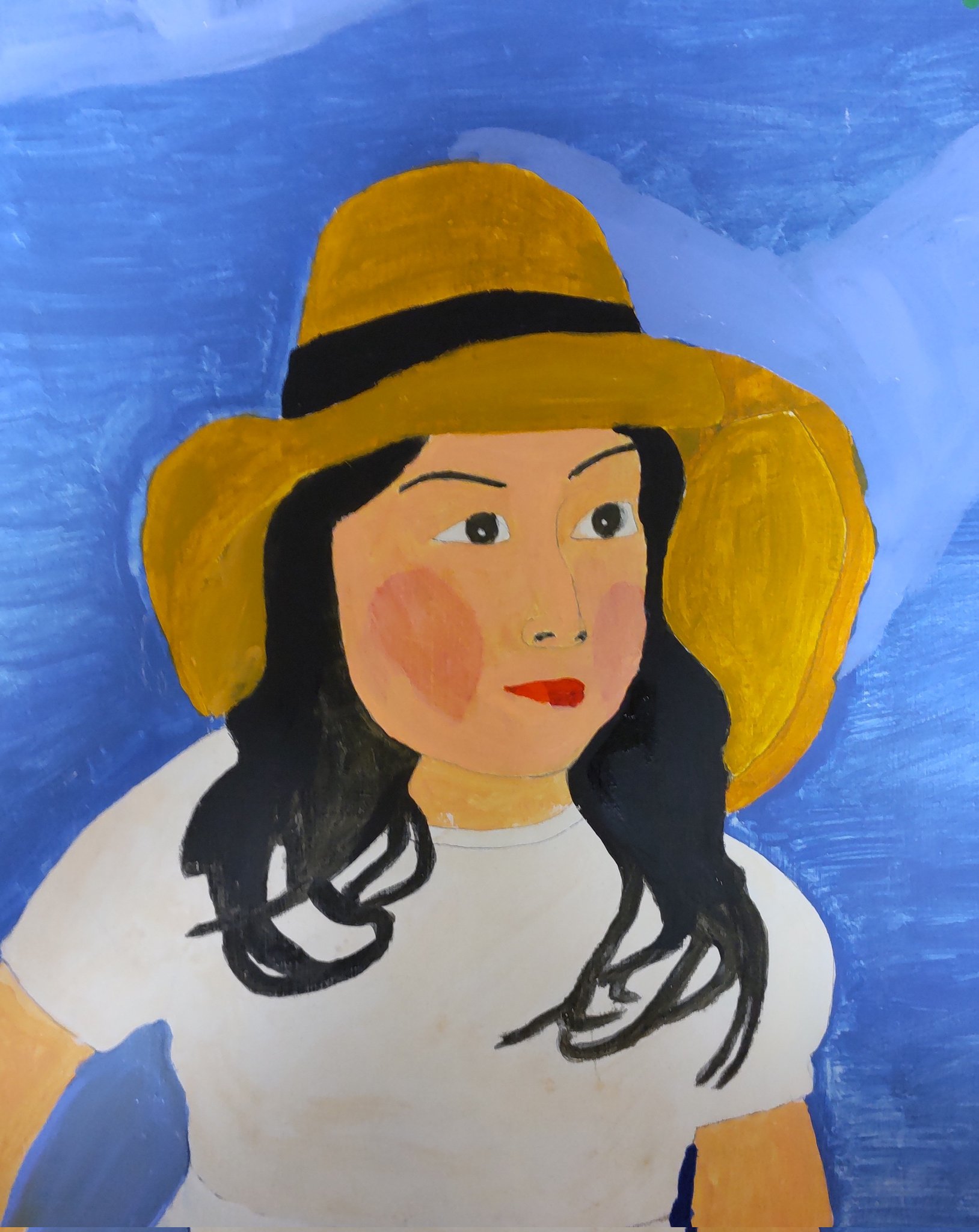 抽象的な人物画 オレンジの帽子 抽象的な人物画 オレンジの帽子 抽象的な人物画 オレンジの帽子