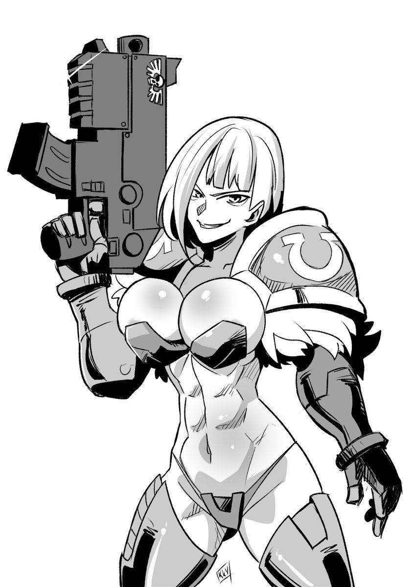 I decided to piss off absolutely everyone in the discussion at once so i drew a sexualized female space marine

#warhammer40k