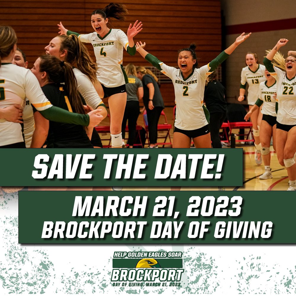 TOMORROW is the day‼️💚🏐💛

All funds donated to Brockport Women's Volleyball will be used to continue help our athletes meet their goals and have the best experience possible❗️🦅