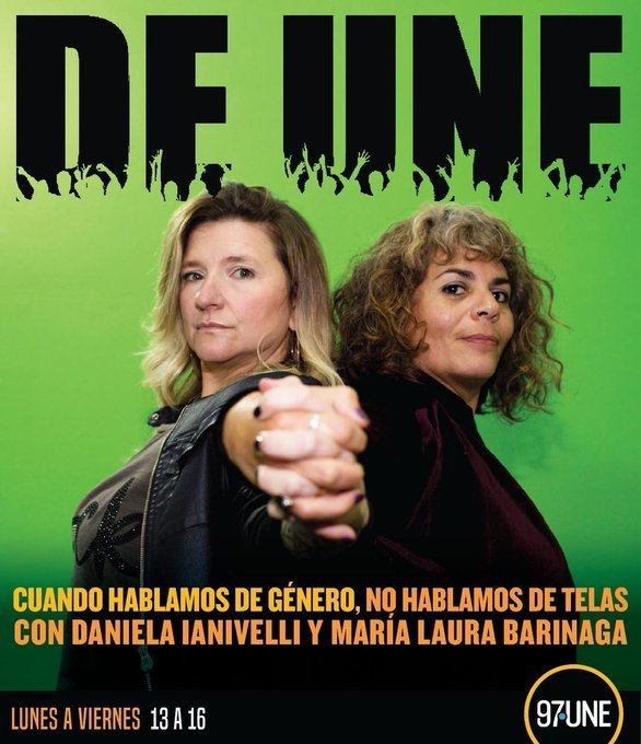 LaUneok's tweet photo. Ya llega la voz de las mujeres y disidencias💚
#DeUne💜 de 13 a 16hs.
🎙Con @barinaga_lau y @DIanivelli 🌈
🔘 Producción Pablo Giudici
🎧https://t.co/L8BUsqCS66
📲App 👉https://t.co/bw0buRyleA
#97Une https://t.co/PPyGNCNbqG