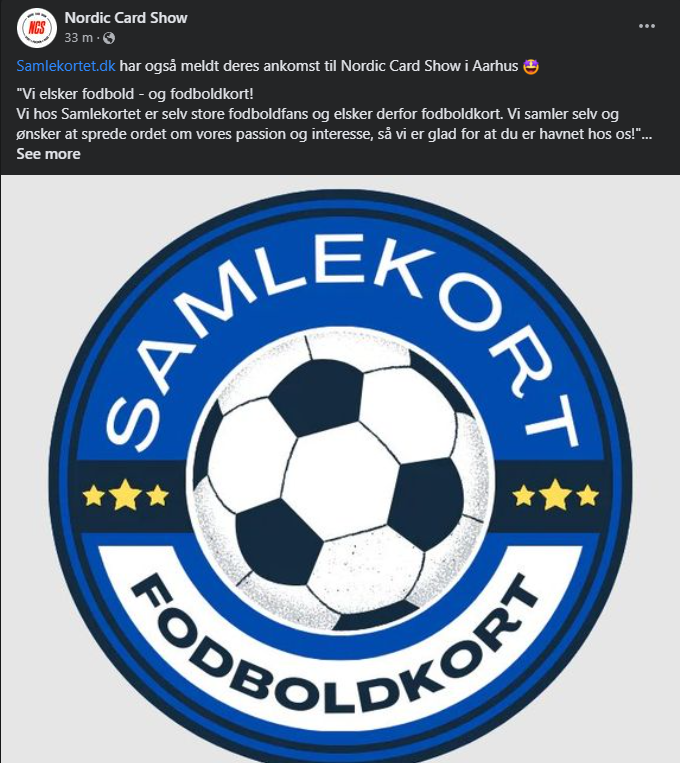 samlekortet's tweet photo. Vi deltager for første gang til Nordic Card Show i Aarhus d. 15/04 - kig forbi vores stand 💪⚽️🙏 

Vi glæder os til en fantastisk dag med alle jer samlere! https://t.co/gf93O1ozS1