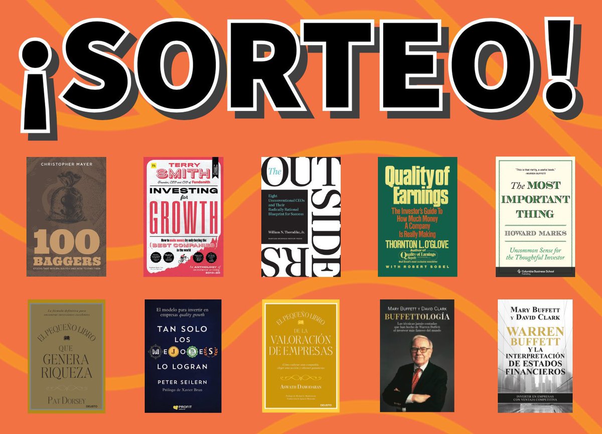 WorldStockss's tweet photo. ⚠️ MEGA-SORTEO ⚠️

¡Sorteamos el tercero de los diez libros!🔥

¿CÓMO PARTICIPAR?

✅ RT al tweet.

✅ Comenta qué libro quieres.

El GANADOR saldrá este domingo 26 de Marzo 🏆 https://t.co/cnNvqabObn
