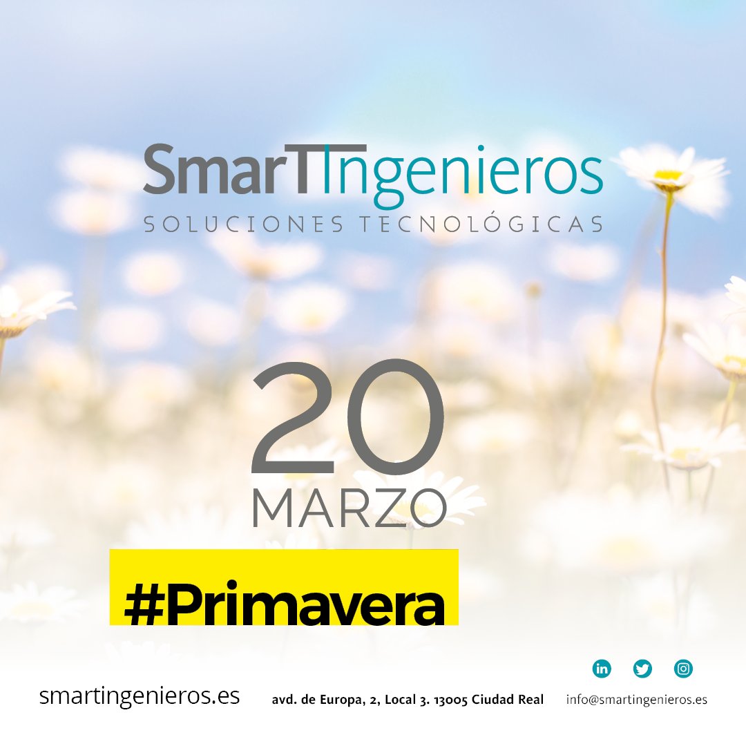SmartIngenieros's tweet photo. 1/2 #equinocciodeprimavera 🌸🌞 #Primavera estamos comprometidos con el uso de energía limpia y renovable para un futuro sostenible. https://t.co/PVSwTOwzJ6
