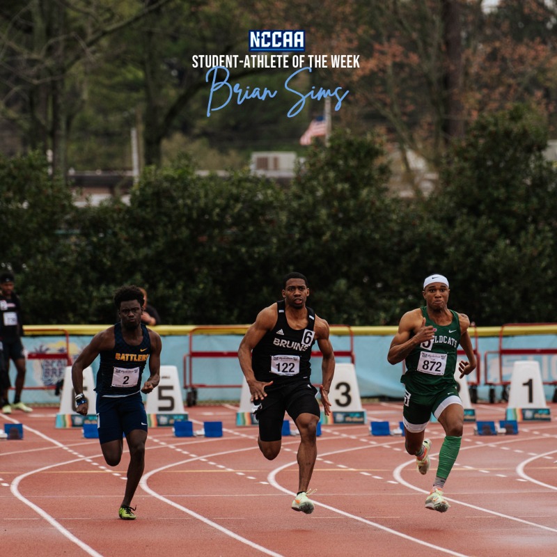 BJUBruins's tweet photo. Over the weekend, Brian Sims raced to a 1st place finish and set a school record in the 400 meter event to earn Student-Athlete of the Week honors from @TheNCCAA! 💪

#WeAreBruins