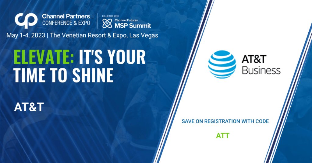Join us in Vegas at #CPEXPO in May! 

We’re excited to be at the largest independent channel event in the world this May 1-4, 2023- Channel Partners Conference &amp; Expo.

Use our special promo code ATT to take advantage of these special offers: go.att.com/d7fd8936
