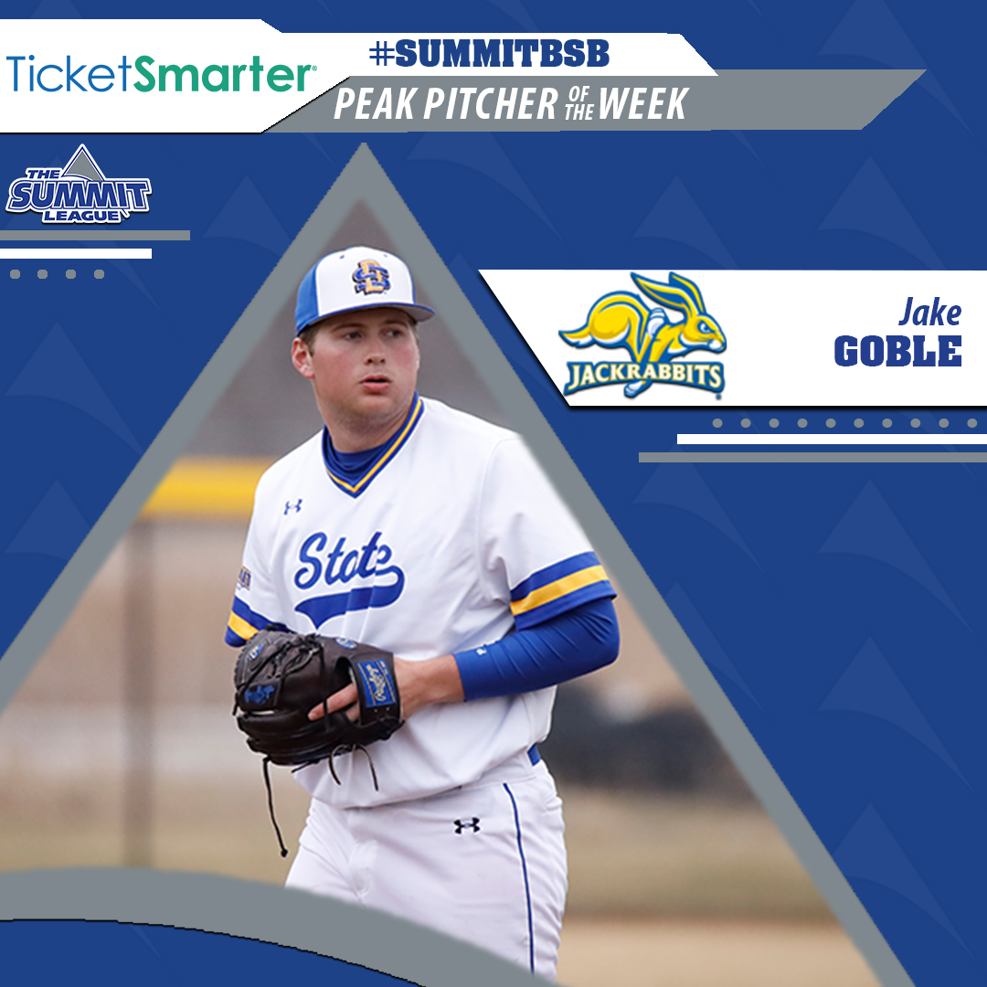 A SUPERB OUTING ON THE MOUND!

Big-time shoutout to your <a href="/TicketSmarter/">TicketSmarter</a> #SummitBSB Peak Pitcher of the Week...

<a href="/GoJacksBaseball/">Jackrabbit Baseball</a>'s Jake Goble‼️

📰 bit.ly/3yX70o4

#ReachTheSummit