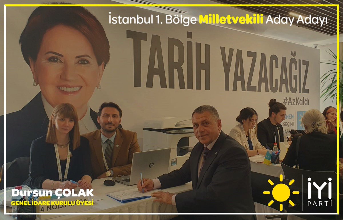 İYİ Partinin Kuruluşundan Bugüne, Hep Teşkilatının yanında, Emeği ve Katkısı olan,Memleket ve Millet sevdası ile yürüyen, Genel İdare Kurulu Üyemiz, Dursun ÇOLAK'ı Bölgemizde Milletvekili olarak görmek istiyorum.Çıkmış olduğu bu kutlu yolda başarılar diliyorum.#dursuncolak.