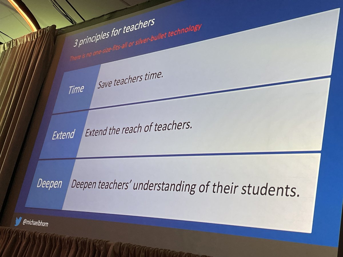 We ask #teachers to be amazing on all things, 3.5 million facets to be precise; we are asking them to be superheroes. How do we use technology to unburden some of this? <a href="/michaelbhorn/">Michael B. Horn</a> <a href="/CoSN/">CoSN</a> #CoSN2023 #edtech #education