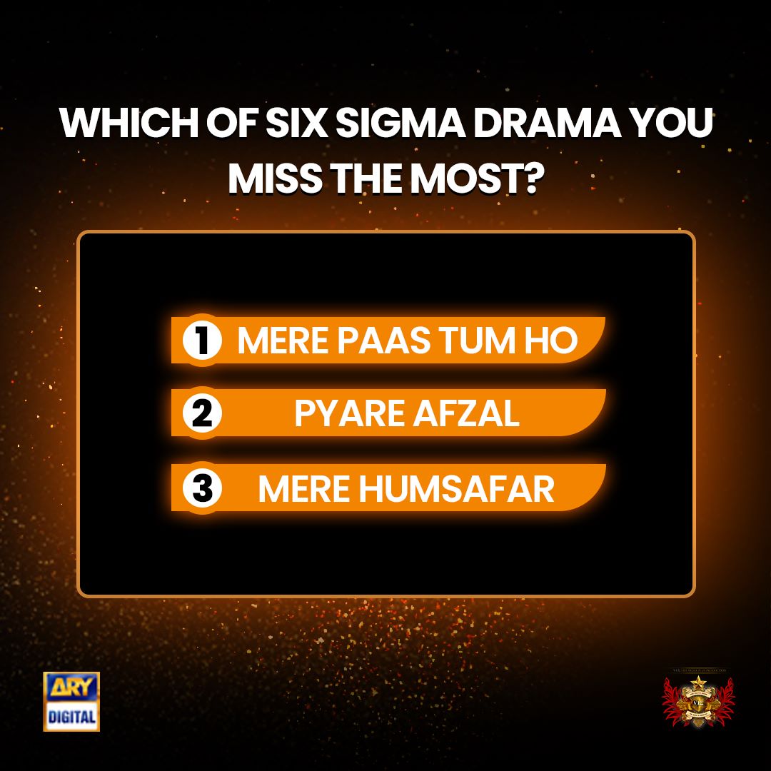 SixSigmaPlus's tweet photo. Drop down your answers in the comments section below!

#SixSigma #ARYDigital #merepasstumho #pyareafzal #merehumsafar #sinfeaahan #hamzaaliabbasi #humayunsaeed #farhansaeed #ayezakhan #haniaamir https://t.co/k9JZcCJVtE
