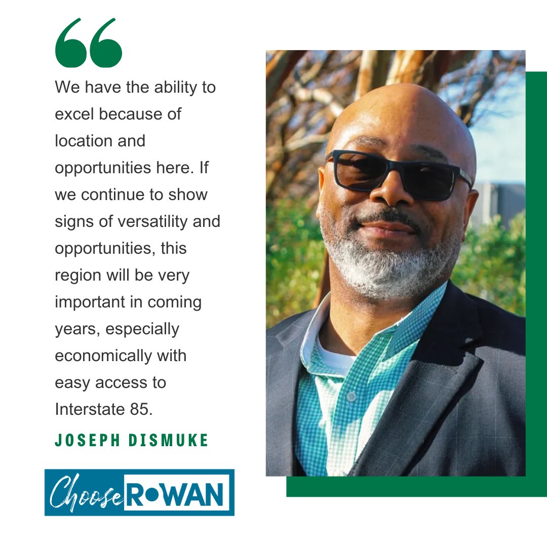 RowanEDC's tweet photo. We couldn't have said it any better Joseph!
Read more about Joseph's "Choose Rowan" story at https://t.co/NiMNfujCea, and when you're ready to connect to Rowan, be sure to sign-up to learn more at https://t.co/AIqhm0eApa.
#ChooseRowan #YourRowan #VisitRowanCountyNC #Relocate https://t.co/OPI4fA1Hn8