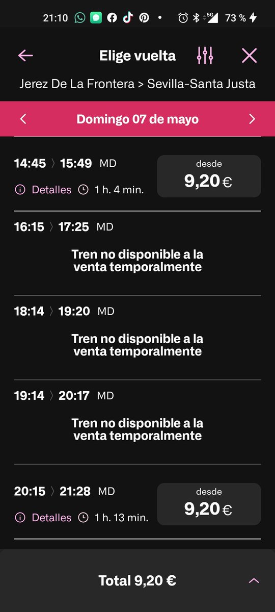 1vangabe's tweet photo. Buenas tardes @Renfe @Inforenfe 
¿Hay alguna estimación para la vuelta a la venta de algunos billetes aislados del trayecto de la foto? Gracias. https://t.co/qLhYnav9wG