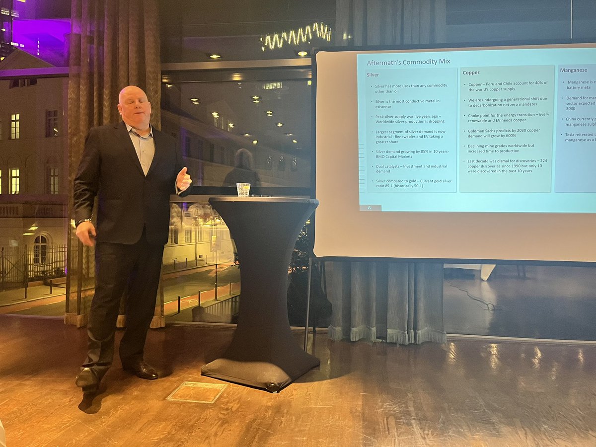 Michael Williams on the second Sphene Capital Mining Dinner 2023 in Frankfurt. #aftermath, #medallion, #qbatterymetals, #rovermetals and #ucore