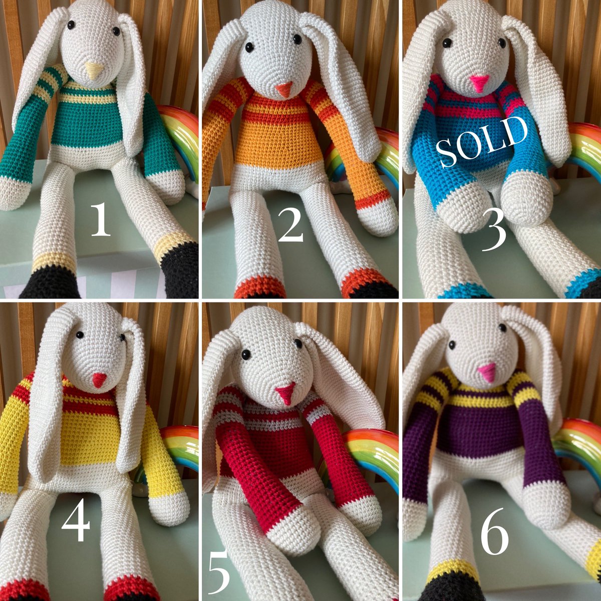 My mum makes all these bunny’s all year. €50 each all money to <a href="/cf_ireland/">CF Ireland</a> - pm to order 15 left. 55cm long - €5 p&amp;p