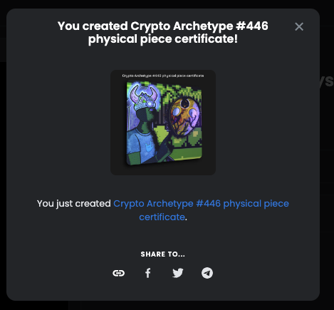ArmandiElaion's tweet photo. @mofukana25 from the Japanese community has just received the NFT certificate for the physical @CryptoArchetyps  piece, #446! Thank you so much for your support and for being a part of our community. 
@mooarofficial @Stepnofficial @bnBeth_solvax #gmt https://t.co/HicoanN3AD