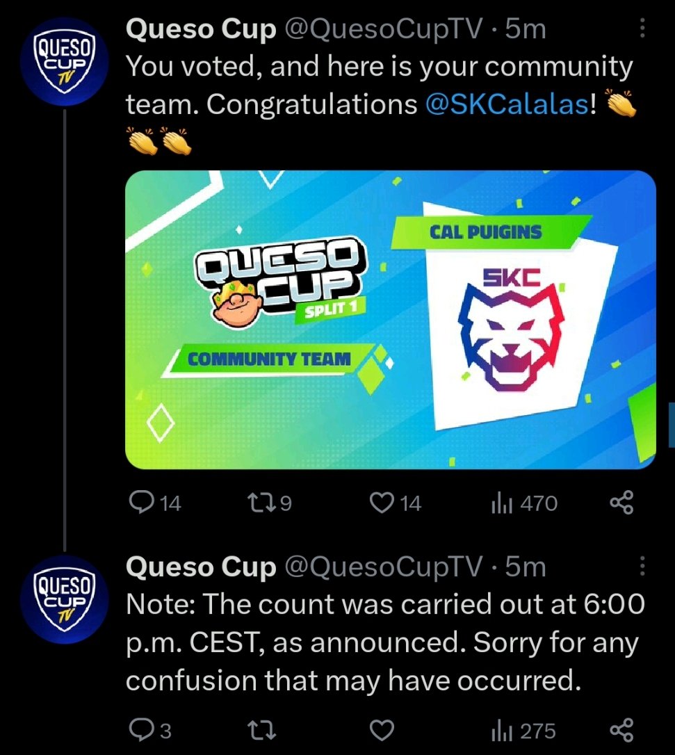 Now confirmed by Queso Cup. 

'CAL Puigins' has qualified for the QuesoCup Teams Edition 2.
