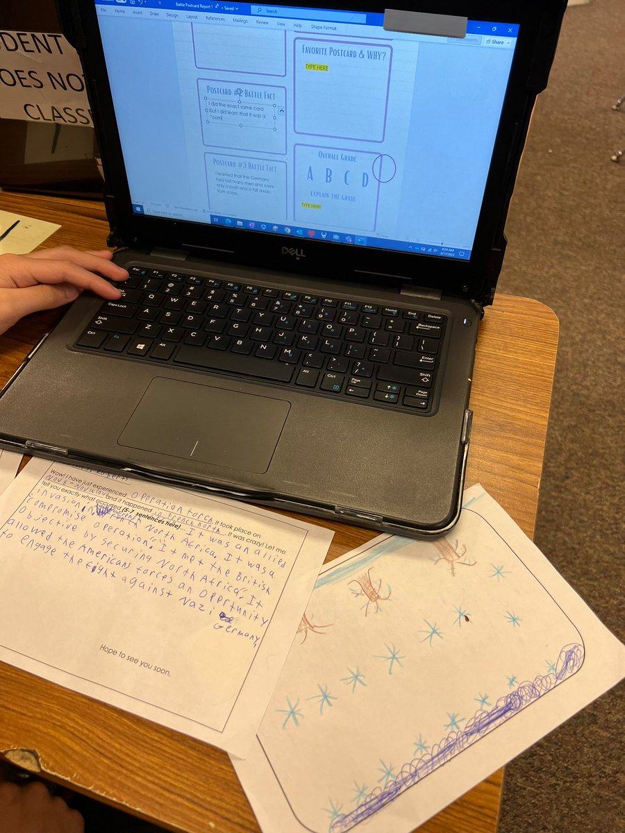 CameronOM2's tweet image. WWII Battle Postcards📩 Ss picked 3 battles from WWII &amp;amp; designed postcards on @canva or paper to send to a friend! They reviewed their peers card &amp;amp; even got to complete the Battle Report Card I made them😄📫 #historyisfun #gobeyondthebook