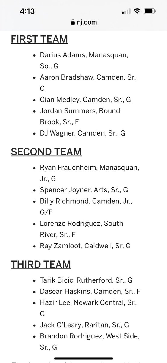 This just out!
Congratulations to Chiefs standout Ray Zamloot for making the 2nd Team All State Group 2 Team. What an Amazing Honor!