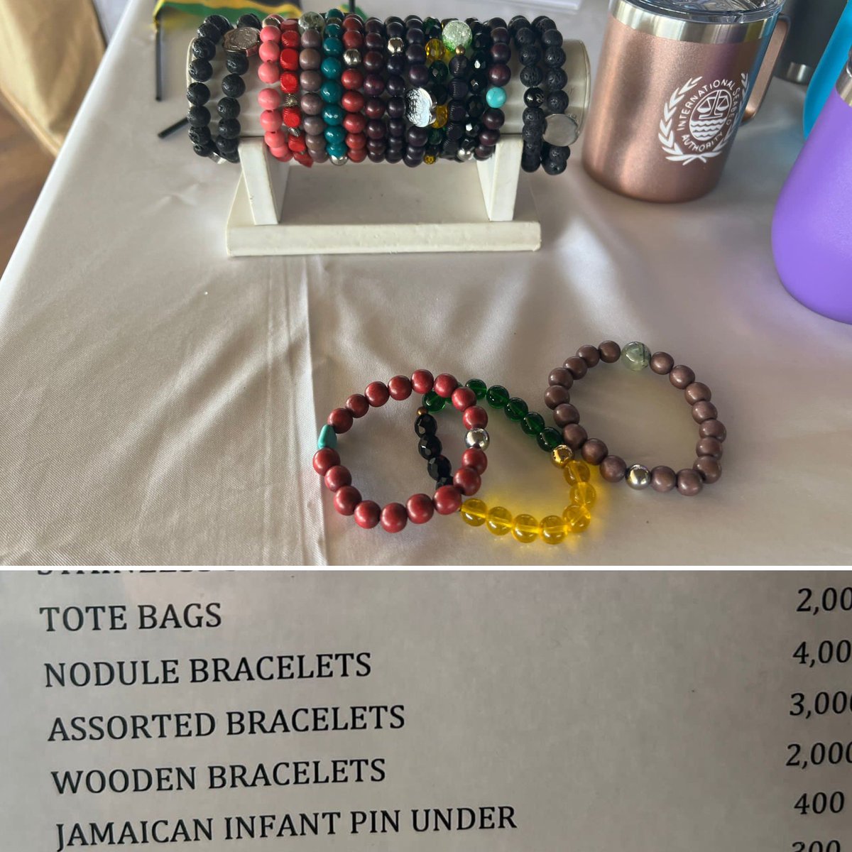 SHRDCompton's tweet photo. The REGULATOR for the international seabed is selling “nodule bracelets” at #ISA28 where world governments are discussing whether industry can start to mine for polymetallic nodules and You. Could. Not. Make. This. Shit. Up. #StopDeepSeaMining https://t.co/w0xgSrkd2H