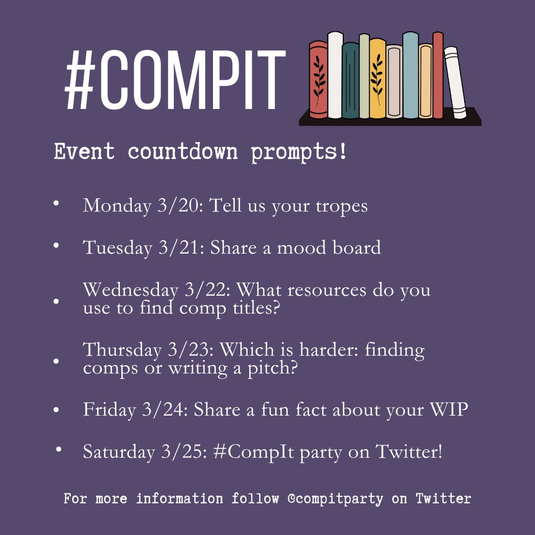 Today's #compitcountdown prompt:

Which is harder--finding comps or writing a pitch?