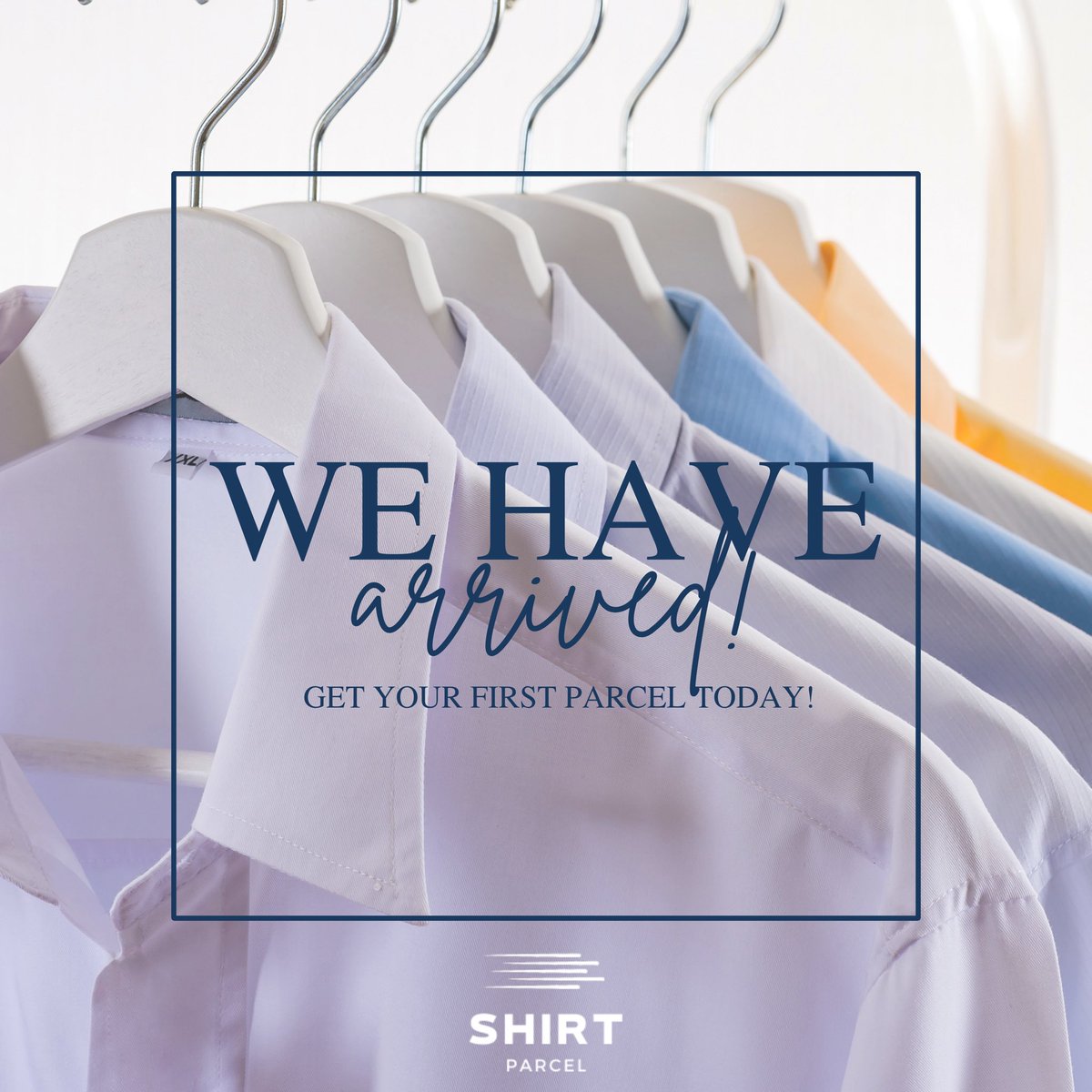 ShirtParcel's tweet photo. We have arrived! With Shirt Parcel, our subscription rental service, you'll have all the shirts you need for work delivered right to your door. https://t.co/fch1ScOjWa