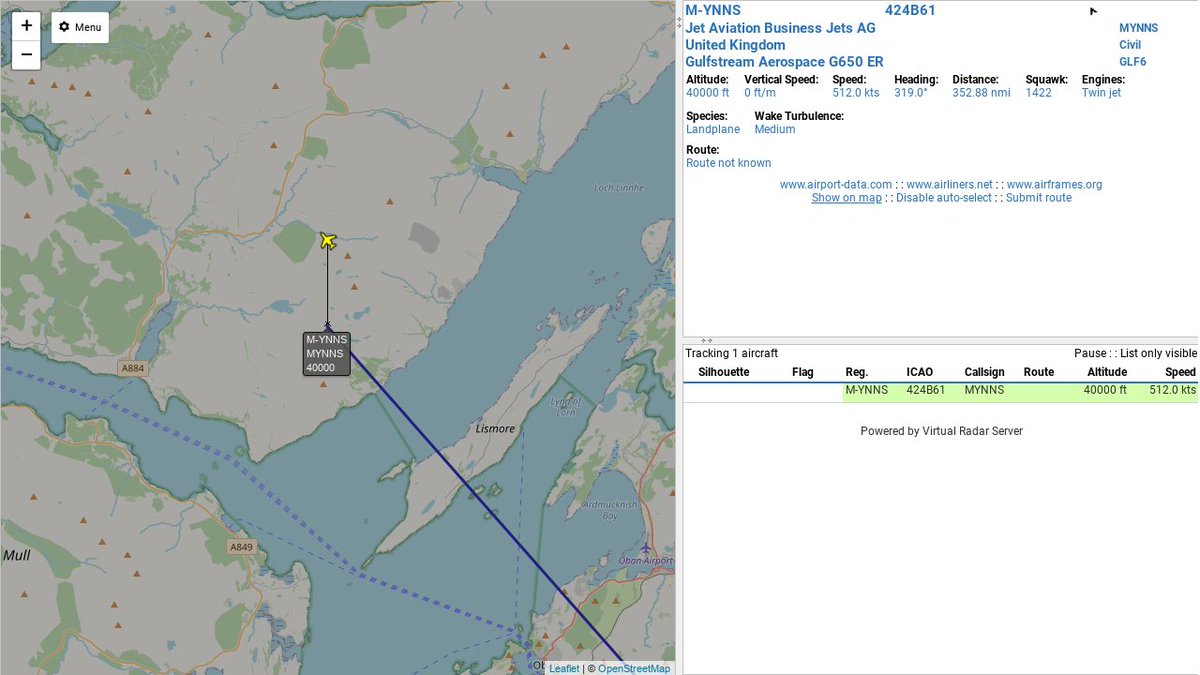 #MYNNS : 2.8 mi away @ 40000 ft, hdg NW @ 588.0mi/h 20:23:30. ''