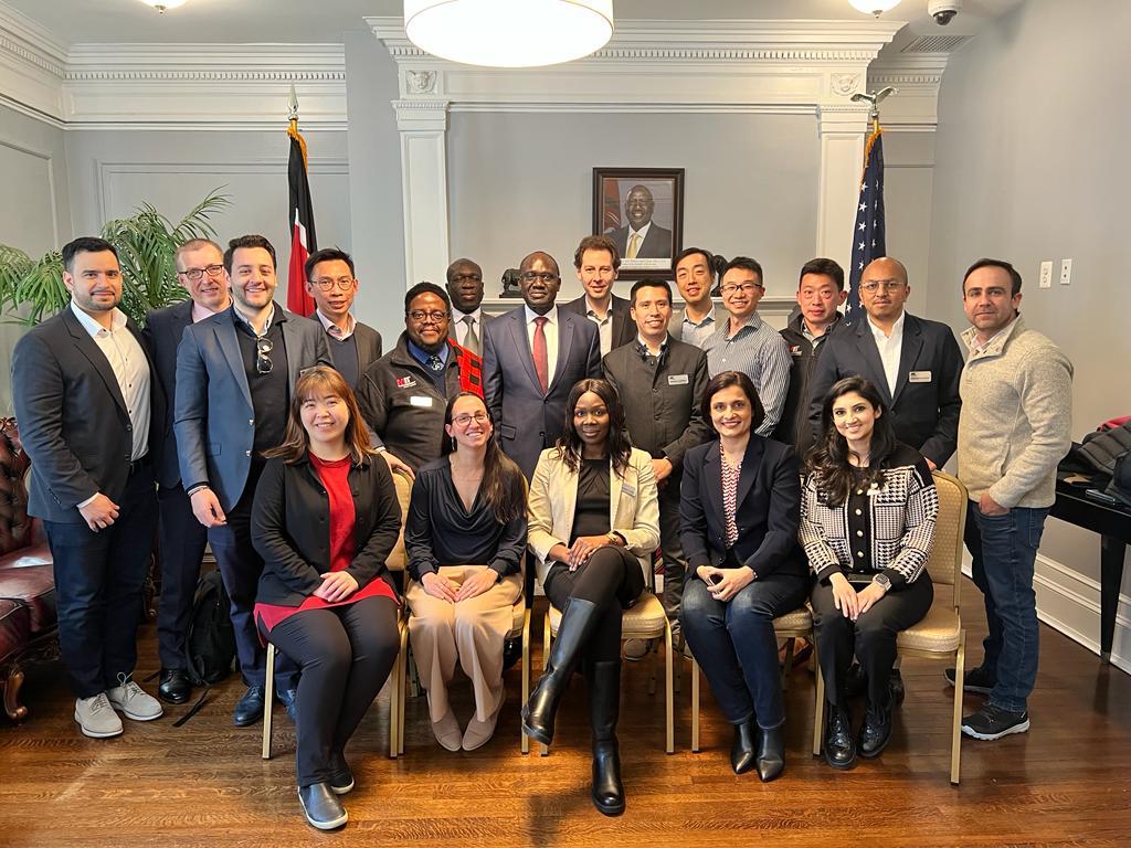 1/3. Today, Amb. Lazarus Amayo at the Chancery, hosted 20 Massachusetts Institute of Technology (MIT) Sloan Fellows MBA program. Under the theme 'Leadership through Global Context,' he shared with them his perspectives on a number of areas.