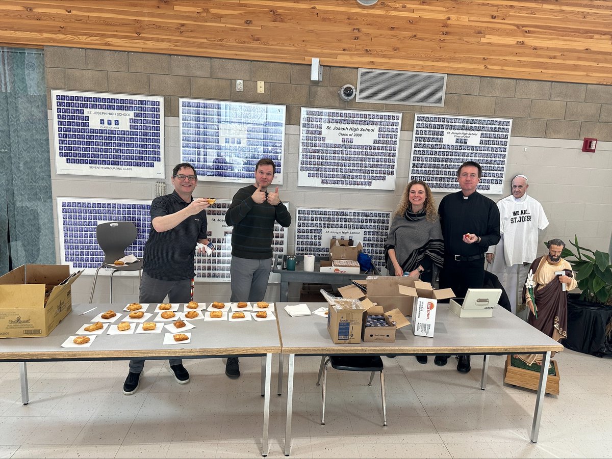 Today we celebrate St.  Joseph, the husband of Mary, the father of Jesus, and the namesake of our school!  Students and staff enjoyed some delicious bannock from Bannock Bistro to celebrate the Solemnity of St. Joseph. Thanks, Fr. Andre for the blessing!