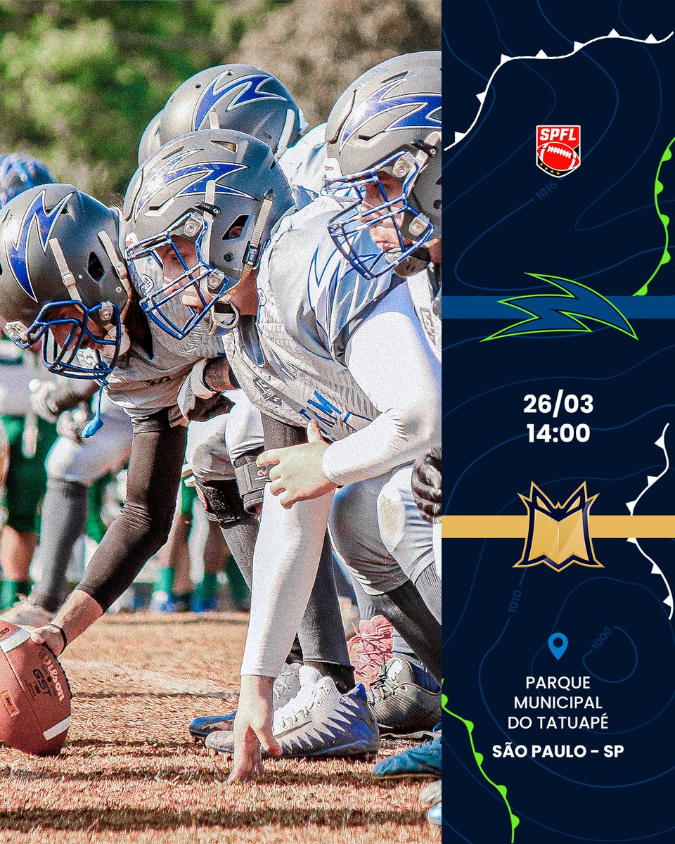 ESTRÉIA DO STORM!!! 

Domingo começa a nossa jornada do na série ouro da <a href="/spflbrasil/">SPFL Brasil</a>, e o primeiro jogo é contra o <a href="/gomonsters/">Linda Dossey</a>

🏈 São Paulo Storm x Tatuapé Monsters
📆 Dia 26/03
⏱ 14:00
📍 Parque Municipal do Tatuapé, São Paulo 
🎫 Ingressos à venda na nossa loja