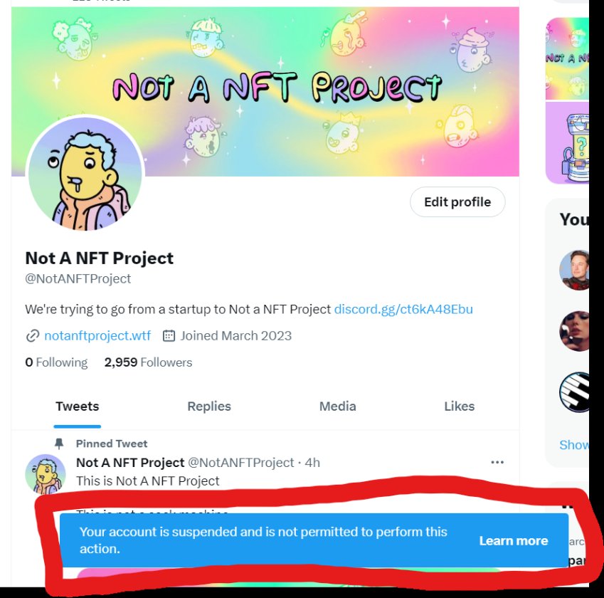 Fiffo78's tweet image. the NFT establish is trying to silence #NotANFTProject

we win NOT not let them win 

follow the new account @0xnotpoopie 

#flooritandgtfo 
#NFT #NFTs $ETH @elonmusk