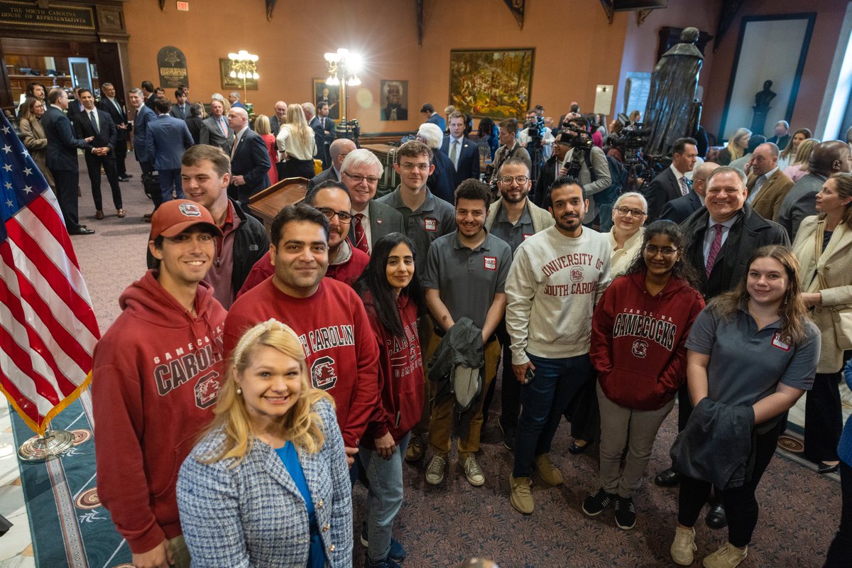 uofscimpact's tweet photo. Gamecocks were on hand at the State House as we celebrated Scout Motors, which just announced plans to build a production facility in the Midlands. 👉 https://t.co/MzXlSKcUEs

Citing area university talent as a contributing factor to choosing the site, it's a proud day in SC! https://t.co/28aLOn9TM8