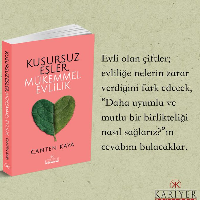 kariyer_yayin's tweet photo. Canten Kaya'nın yeni kitabı çıktı.
https://t.co/GNDwDkWrh2

#kitap #evlilik #cantenkaya #kariyeryayıncılık #nikah #erkek #alışveriş #aşk #sevgi #sadakat #mutluluk #yenikitap #kitapyurdu #Trendyol #KadinaSiddeteHayir #kadın #genç #tavsiyekitap 

SİPARİŞİÇİN:https://t.co/JdAgqsCeYf https://t.co/MkHryFlR7r