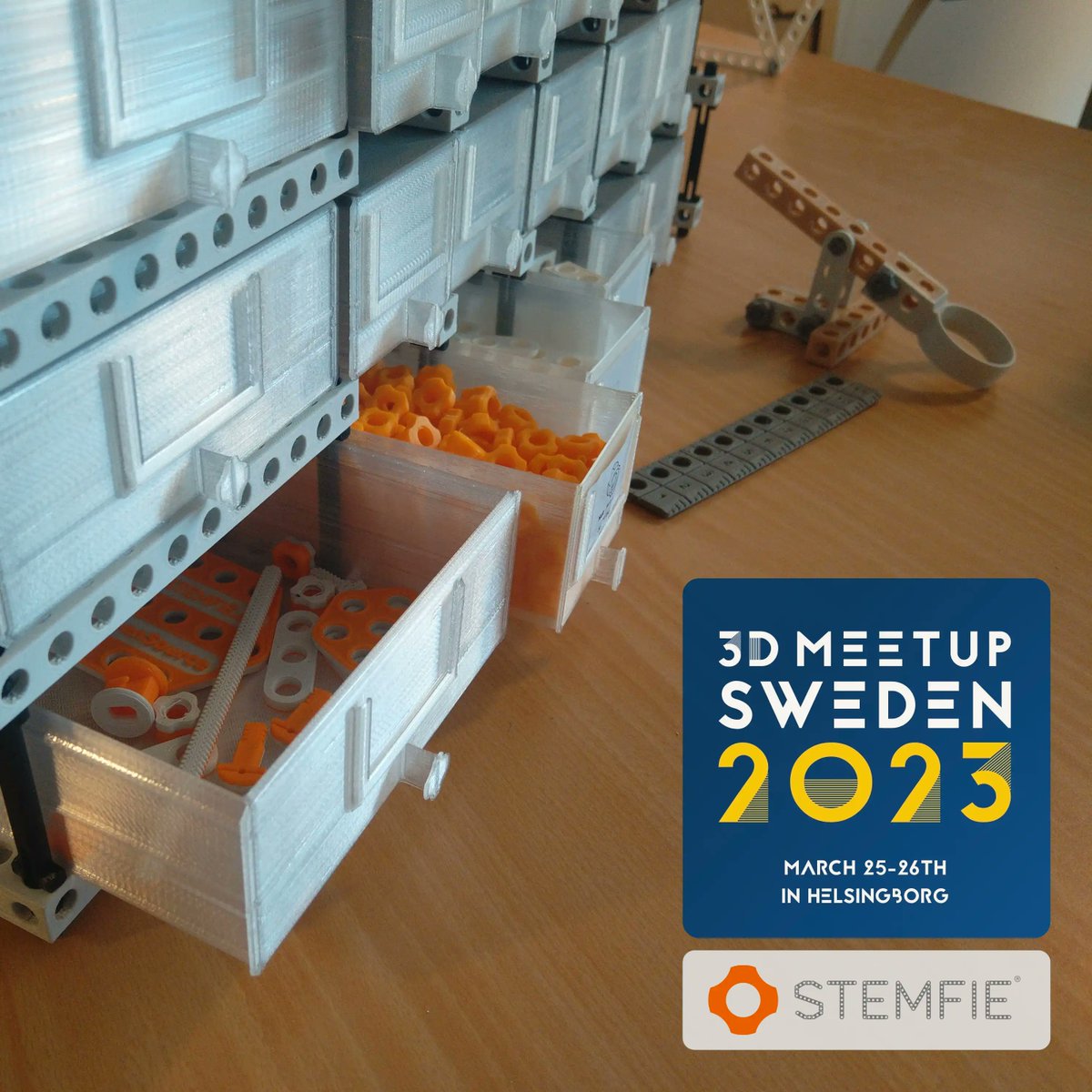 Stemfie3D's tweet photo. Meet #3Dprinting enthusiasts and experience the #Stemfie3D #constructionset this weekend at the yearly @3DMeetupSweden in Helsingborg. I'll introduce the new parts drawer system you can make using STEMFIE components. https://t.co/YCFxvYUXKP #STEMed
π https://t.co/XDseGo8C28 π https://t.co/9D3S9muPeH