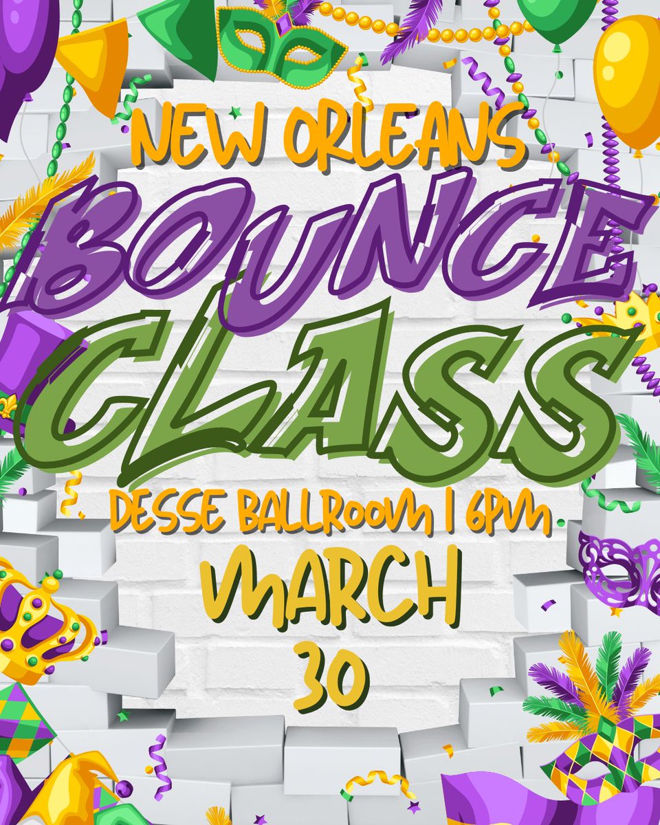 It's time to shake what your mama gave you! 🍑
Come out to our New Orleans-themed Bounce Class on March 30th in Deese Ballroom! Make sure you come in appropriate workout attire, and tell a friend to tell a friend! #NCAT