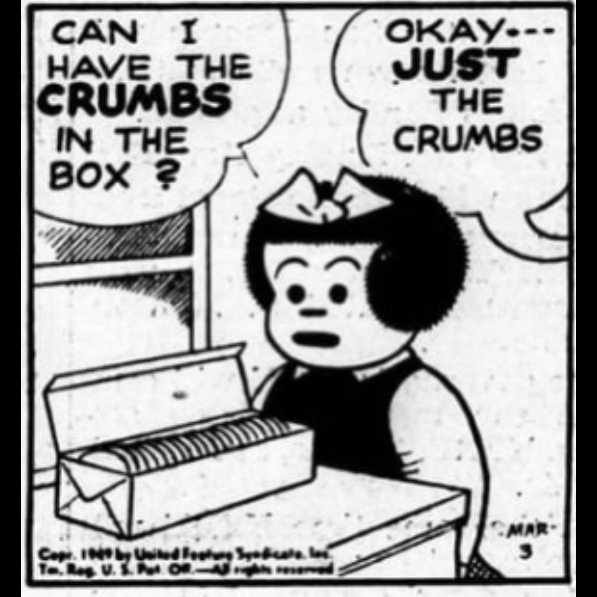 erniebushmiller's tweet photo. Nancyโs got a crummy attitude!
#stophammertime
#nancy #nancycomics #erniebushmiller #hammertime #nancylovesfood https://t.co/8a7w3CH3g9