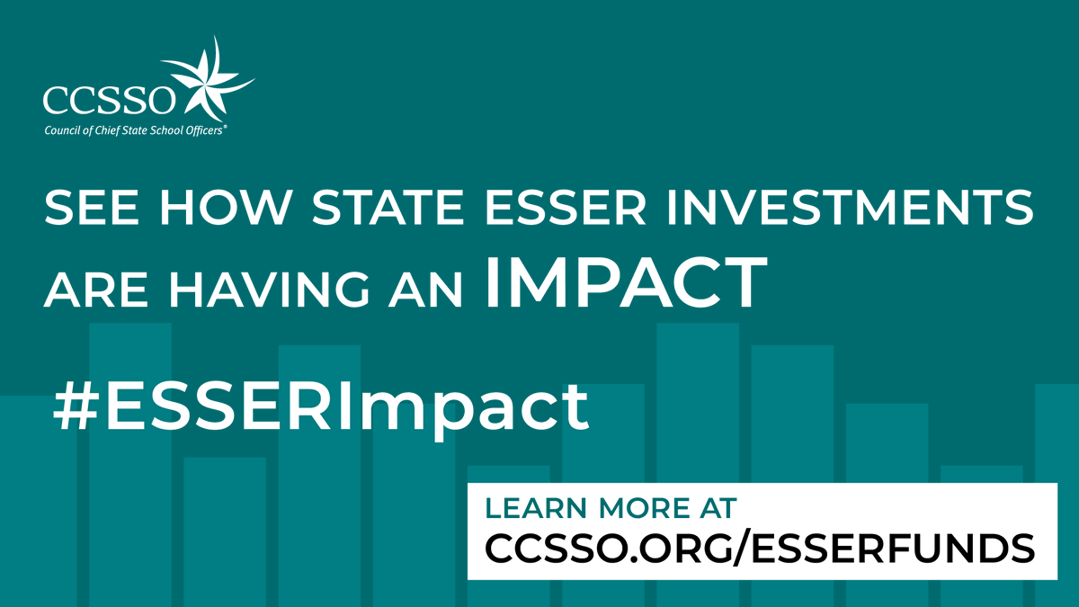 Join me @CCSSO on Tuesday 3/21 at 9:30 a.m. ET for a special event, Investment to Impact: ESSER in the States. Learn more about this livestreamed event at ccsso.org/ESSERfunds! #StatesLeading #ESSERImpact @nssaccelerator #highimpacttutoring