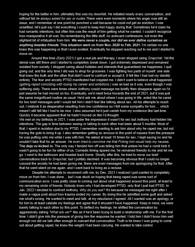 OrigamiSpiller's tweet image. I’m not somebody anyone would know about, nor am I a VA. Even though I'm terrified, I believe it's time people know about my relationship with Anthony DiMascio. (This post contains heavy subject matter, don't read if you're not in a good head space.)