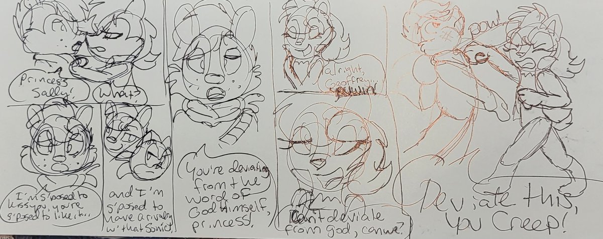 SailorSonikku's tweet photo. Yesterday I was like "what if I drew Sal punching Geoffrey" & my friend said "I need this in my life" so have a comic doodle in which I squish the love triangle nonsense :3
#sallyacorn #rallyforsally #sally4all #SonicTheHedgehog #archiesonic #geoffreystjohn https://t.co/SvPwEy7jU2