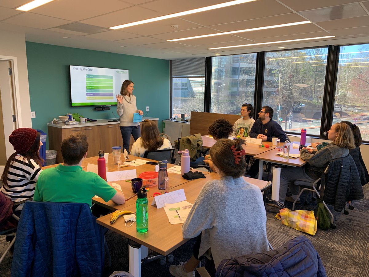 wendtcenter's tweet photo. #AmeriCorps members gathered at the Wendt Center Training Institute last Wednesday. Training Institute Director Melissa Sellevaag led a workshop on grief to prepare trainees for their work through @WASHAIDS #WendtCenterTrainingInstitute #WCTI https://t.co/MDOjOWJyxh