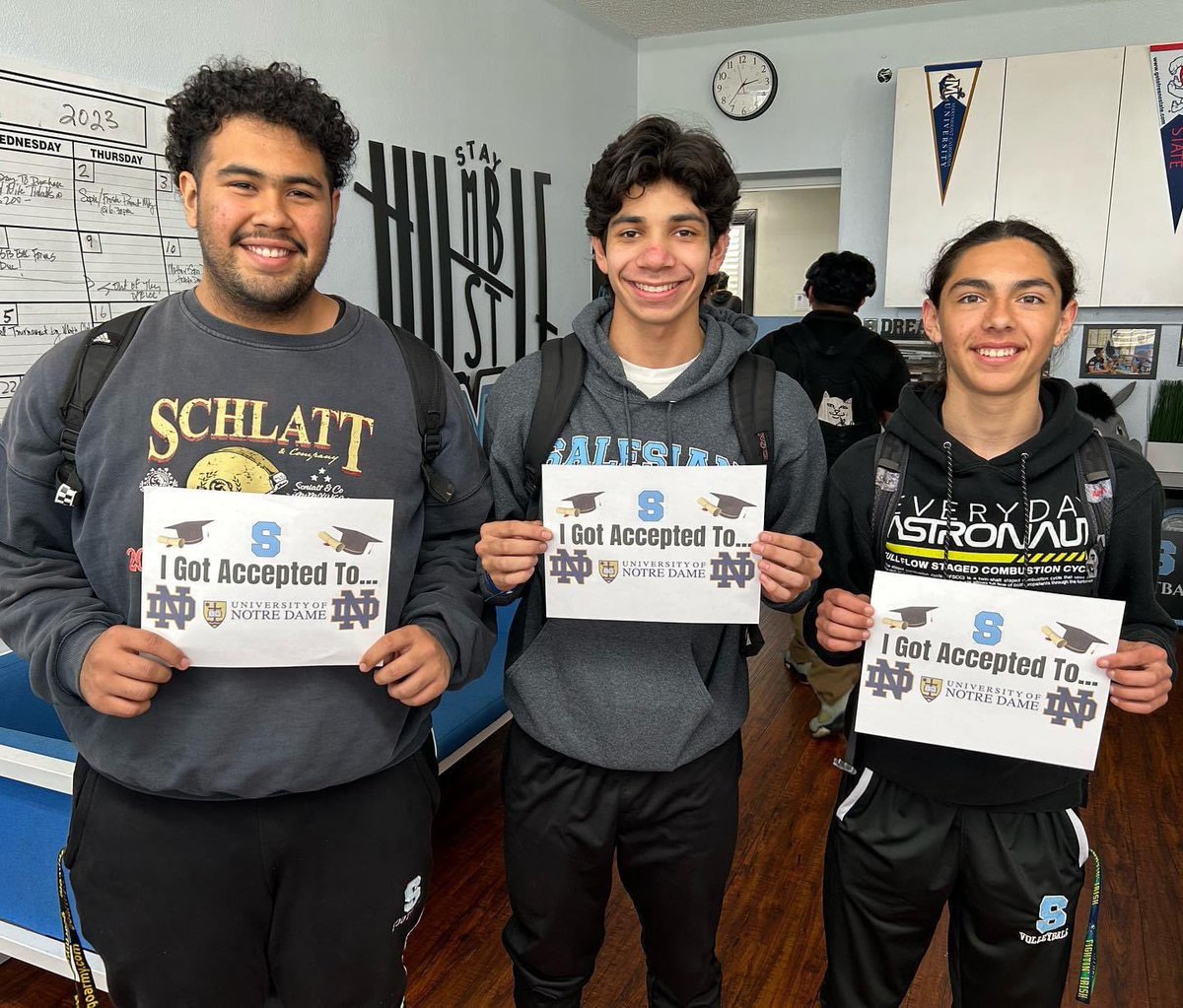 Three acceptances to the University of Notre Dame! Congratulations Jeffery, Max, and Owen! #GoIrish <a href="/NotreDame/">University of Notre Dame</a>