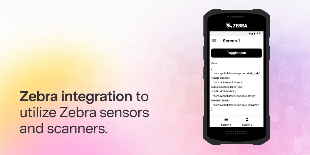 Build Retool Mobile apps for Zebra Android devices to take advantage of built-in Zebra scanners and hardware sensors.