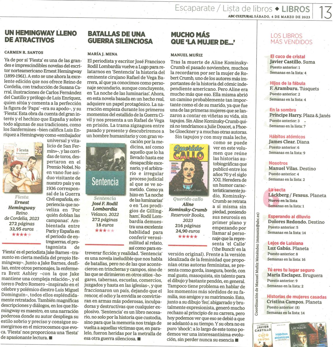 velascoedicion's tweet photo. Muy contentos de ver publicados en @ABC_Cultural (@abc_es ) esta reseña de la escritora y crítica @MariaJesMena sobre la novela 'Sentencia' de José Francisco Rodil Lombardía.
#sentencia #joséfranciscorodillombardía #reseñas #maríajmena #abcultural #guerracivil https://t.co/O5A855YBEW