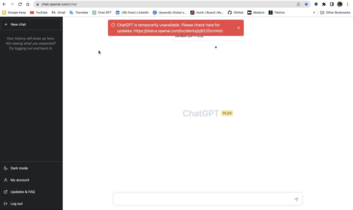 ysmcebeci's tweet photo. ChatGPT still wasn't feeling chatty. Even if you're paying 20 dollars! @OpenAI https://t.co/zYK8mM705p