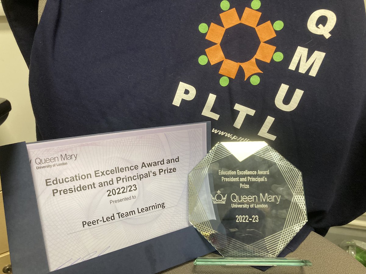 Tarsiussallius's tweet photo. Team PLTL won again! This time the President and Principal’s prize for Educational Excellence. Super proud of this one. @QM_SBBS @QMULSciEng @QMUL #PLTL https://t.co/sLlNXUFGhC