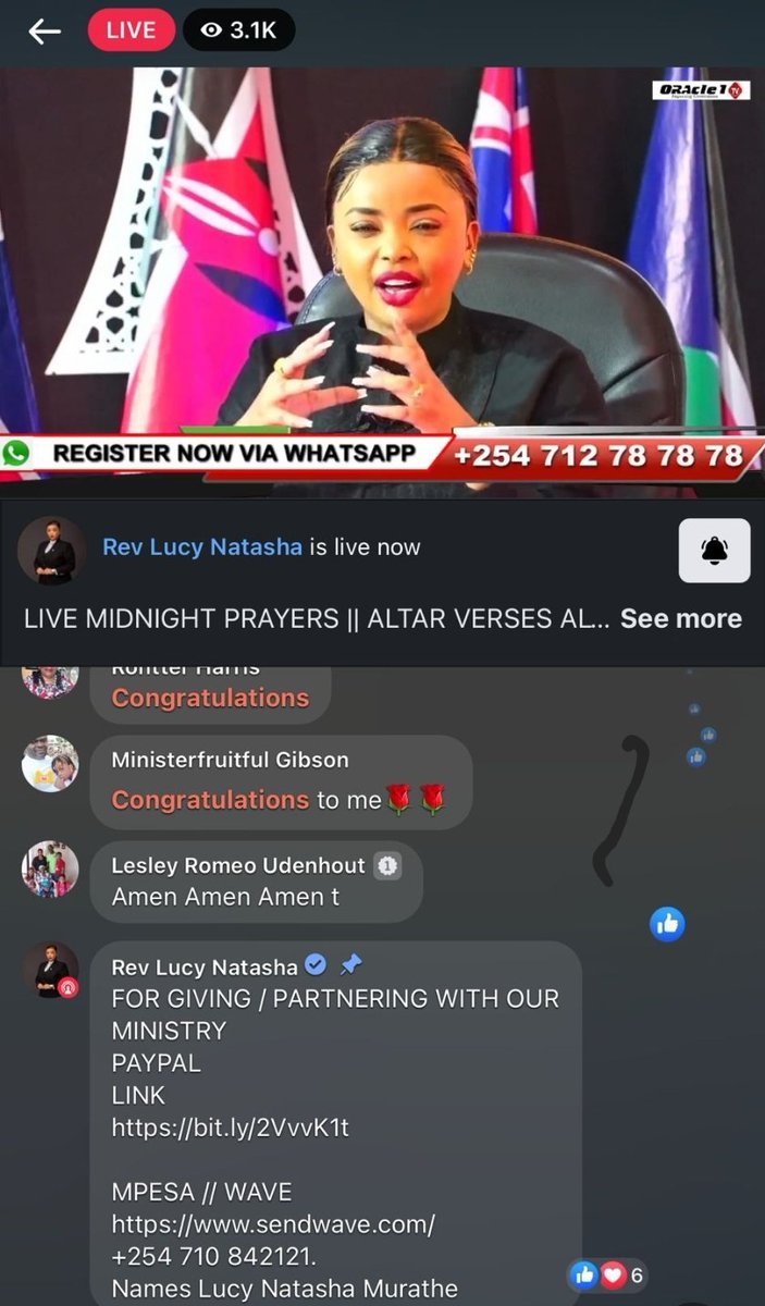 RevLucyNatasha's tweet photo. THANK YOU 3.1 K PEOPLE FOR WATCHING OUR SERVICE LIVE ON FACEBOOK PAGE! DISTANCE IS NOT A BARRIER IN THE REALM OF THE SPIRIT
We declare every battle that’s draining you spiritually, physically, emotionally and financially is coming to an end in Jesus name.
#LIVESERVICE
#Oracle1 https://t.co/4sdPIoAPtW